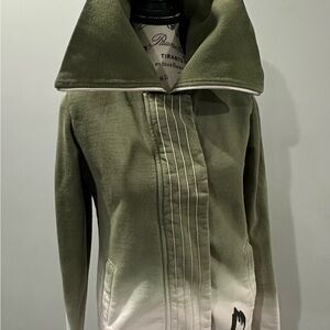 Green and Light Pink Ombre Arson Double Zip Jacket